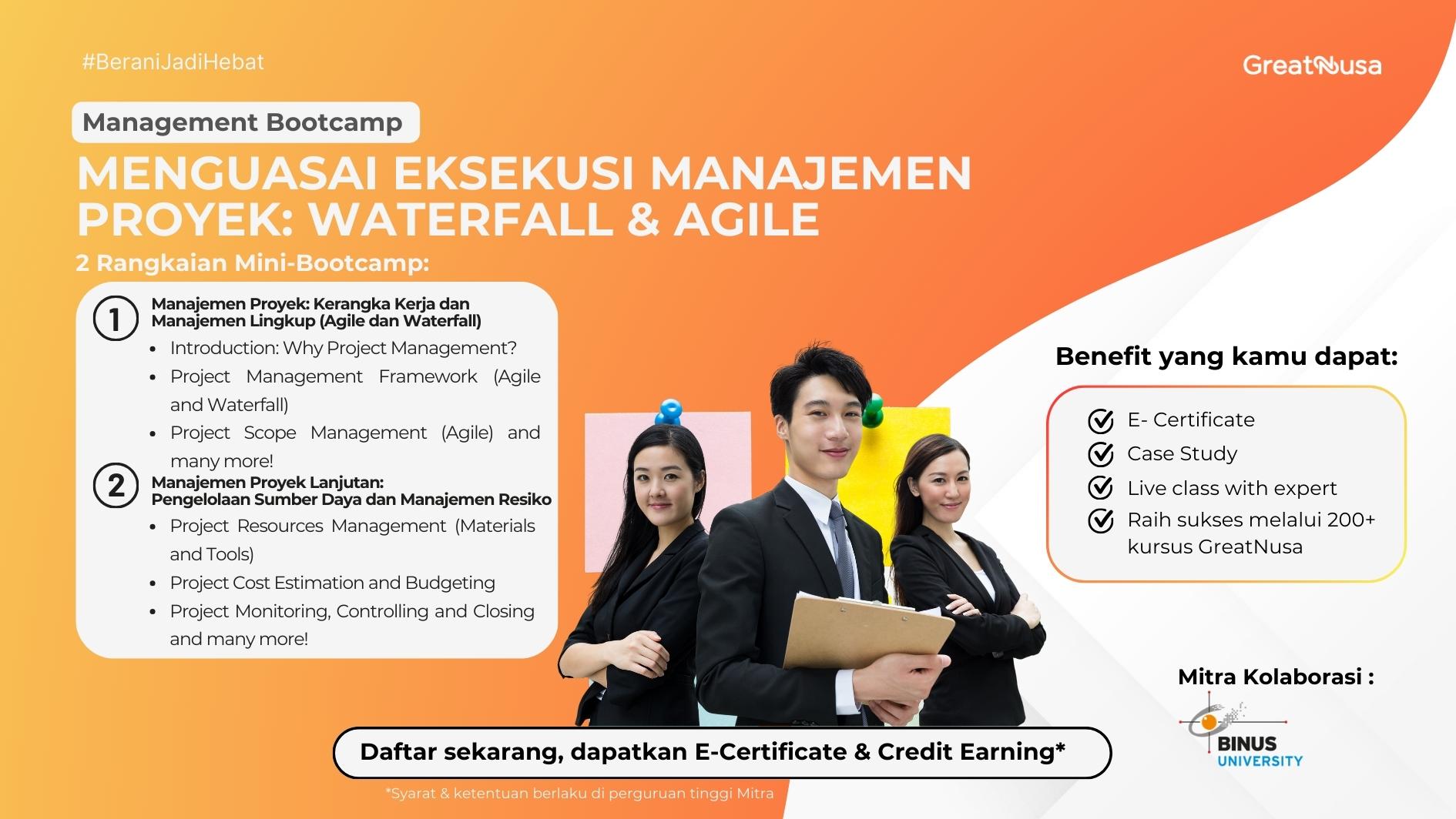 Management Bootcamp - Menguasai Eksekusi Manajemen Proyek: Waterfall &amp; Agile