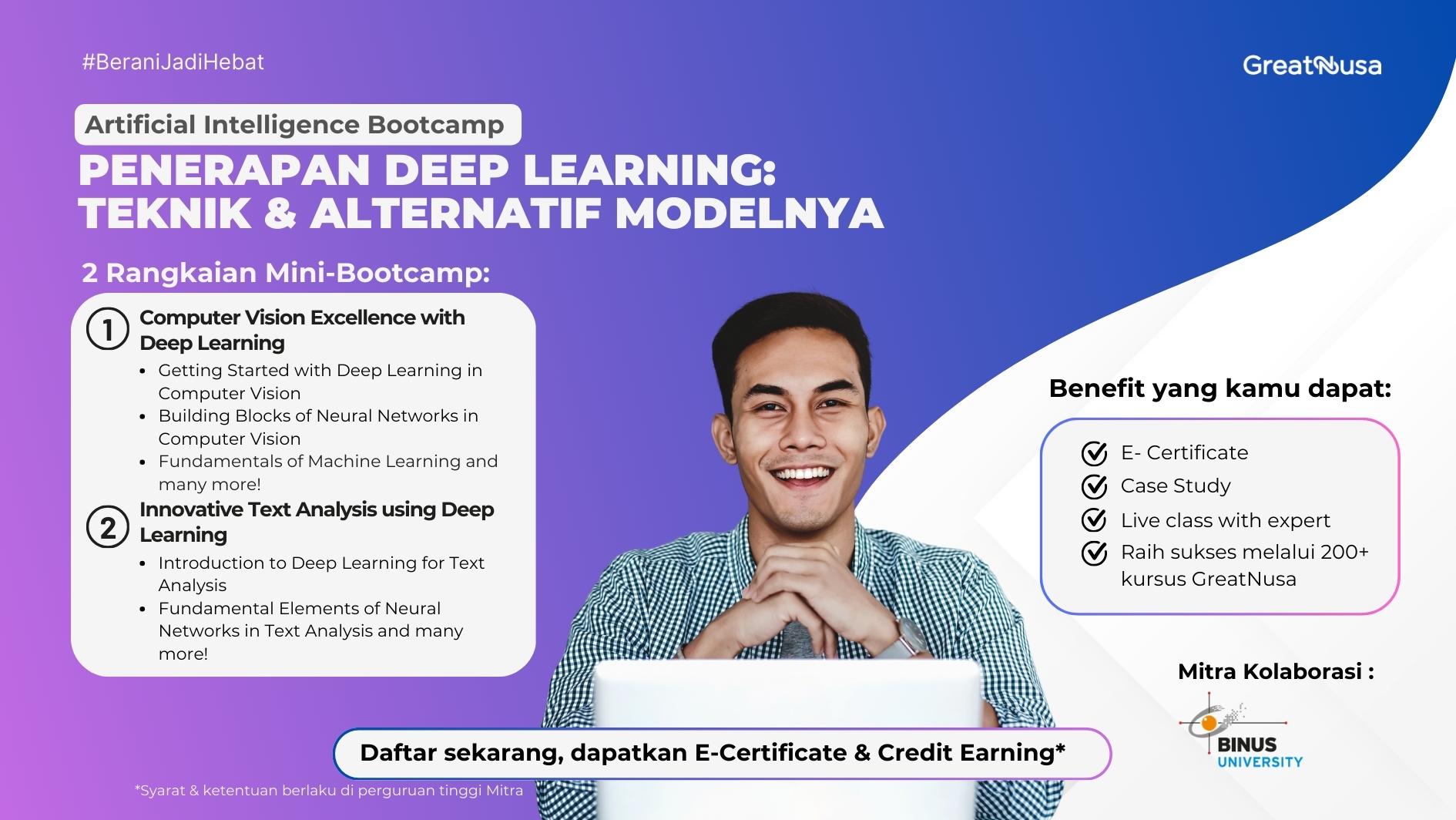 Artificial Intelligence Bootcamp - Penerapan Deep Learning: Teknik &amp; Alternatif Modelnya