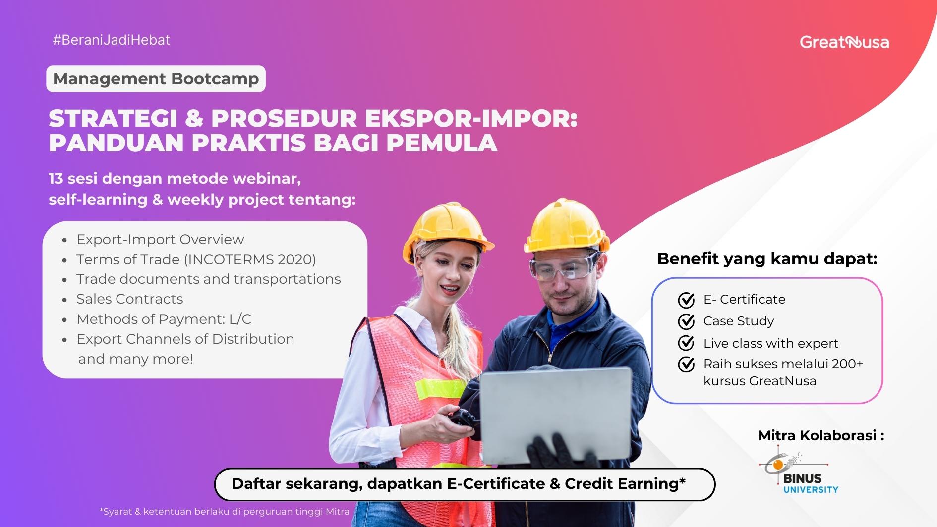 Management Bootcamp - Strategi &amp; Prosedur Ekspor-Impor: Panduan Praktis bagi Pemula