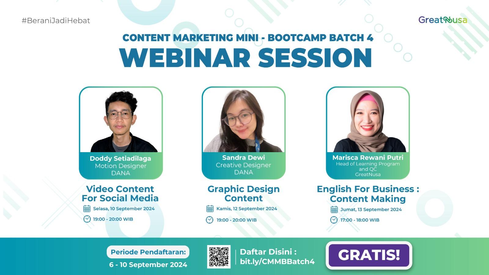 Content Marketing Mini-Bootcamp​: Batch 4 - Webinar Session